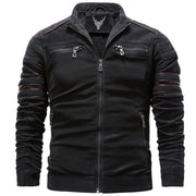 Denzell Outwear Winter Fleece Leather Jacket Denzell Outwear 